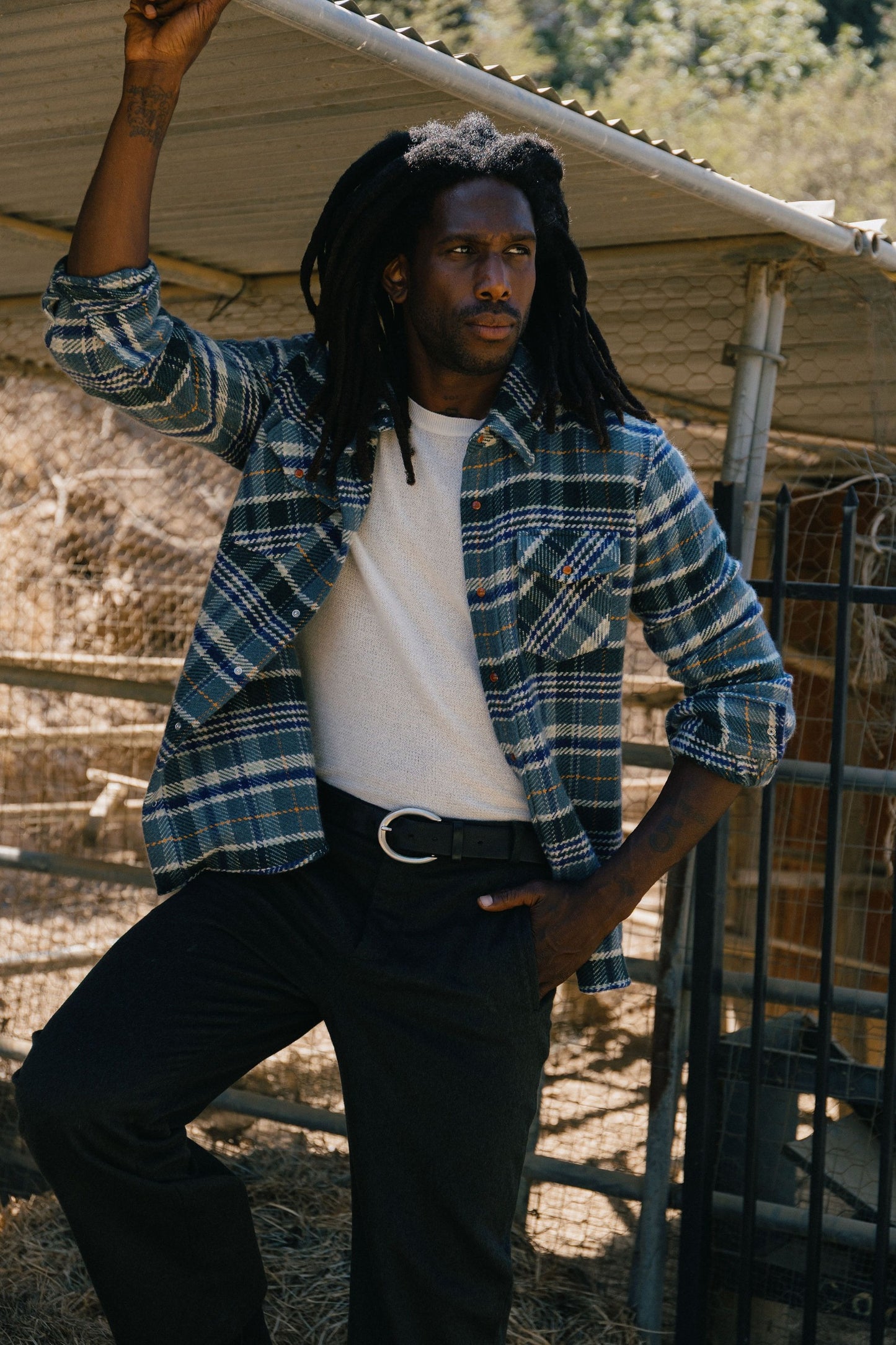 Oceantide Plaid Cashmere Shirt