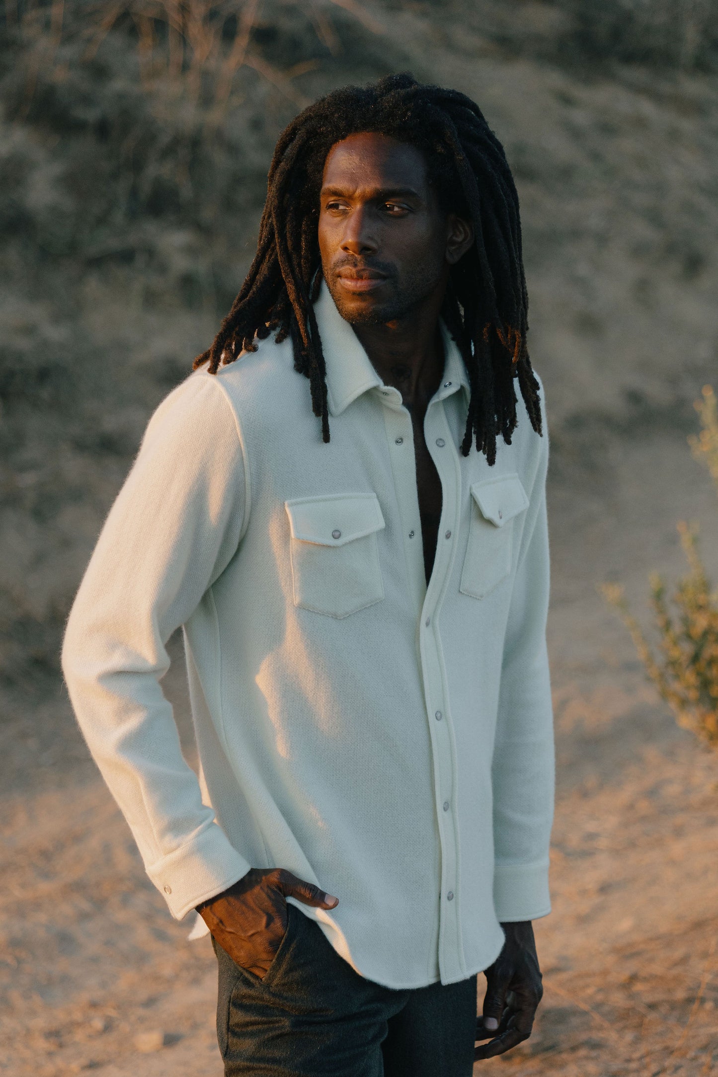 Porcelain Solid Cashmere Shirt