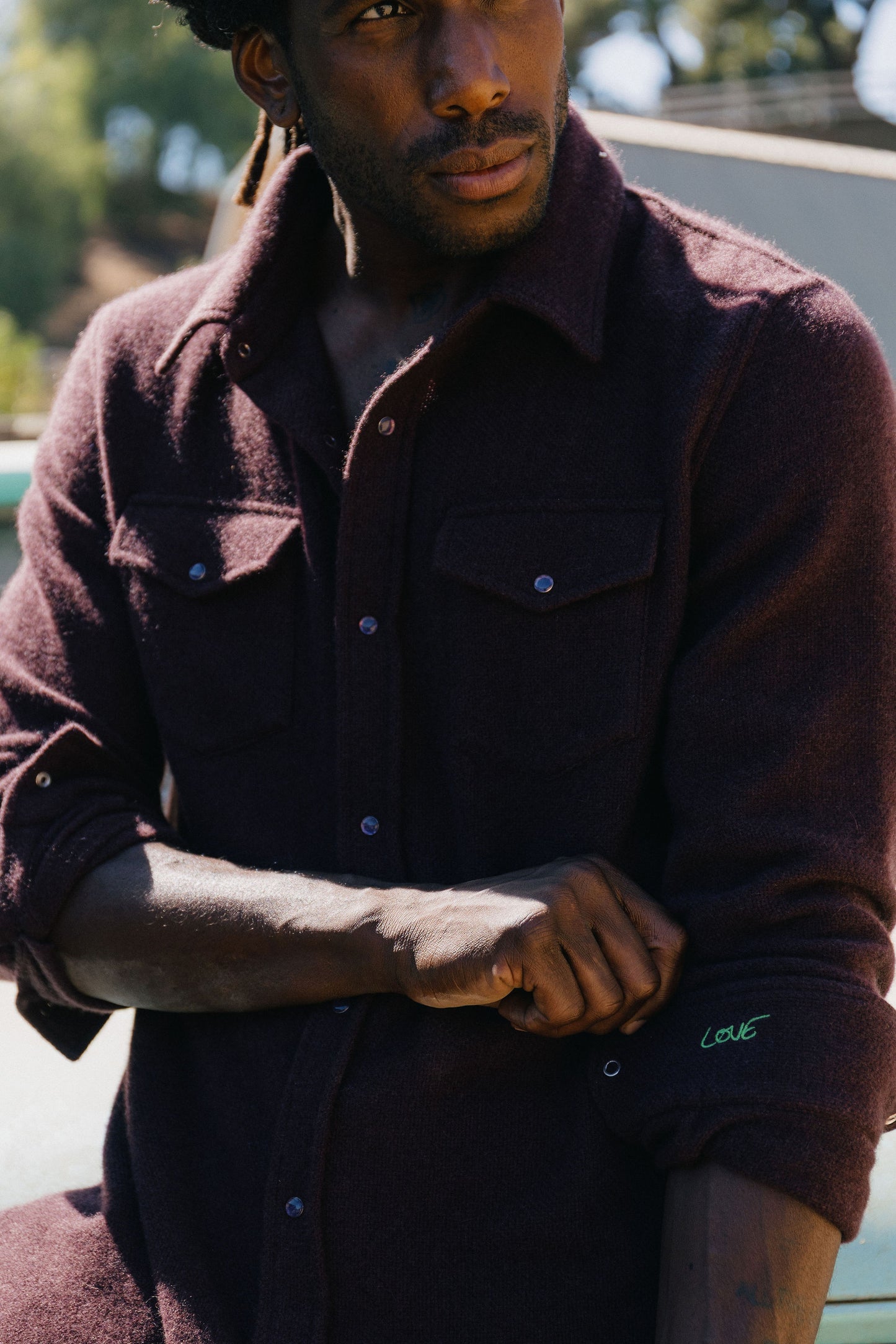 Claret Solid Cashmere Shirt