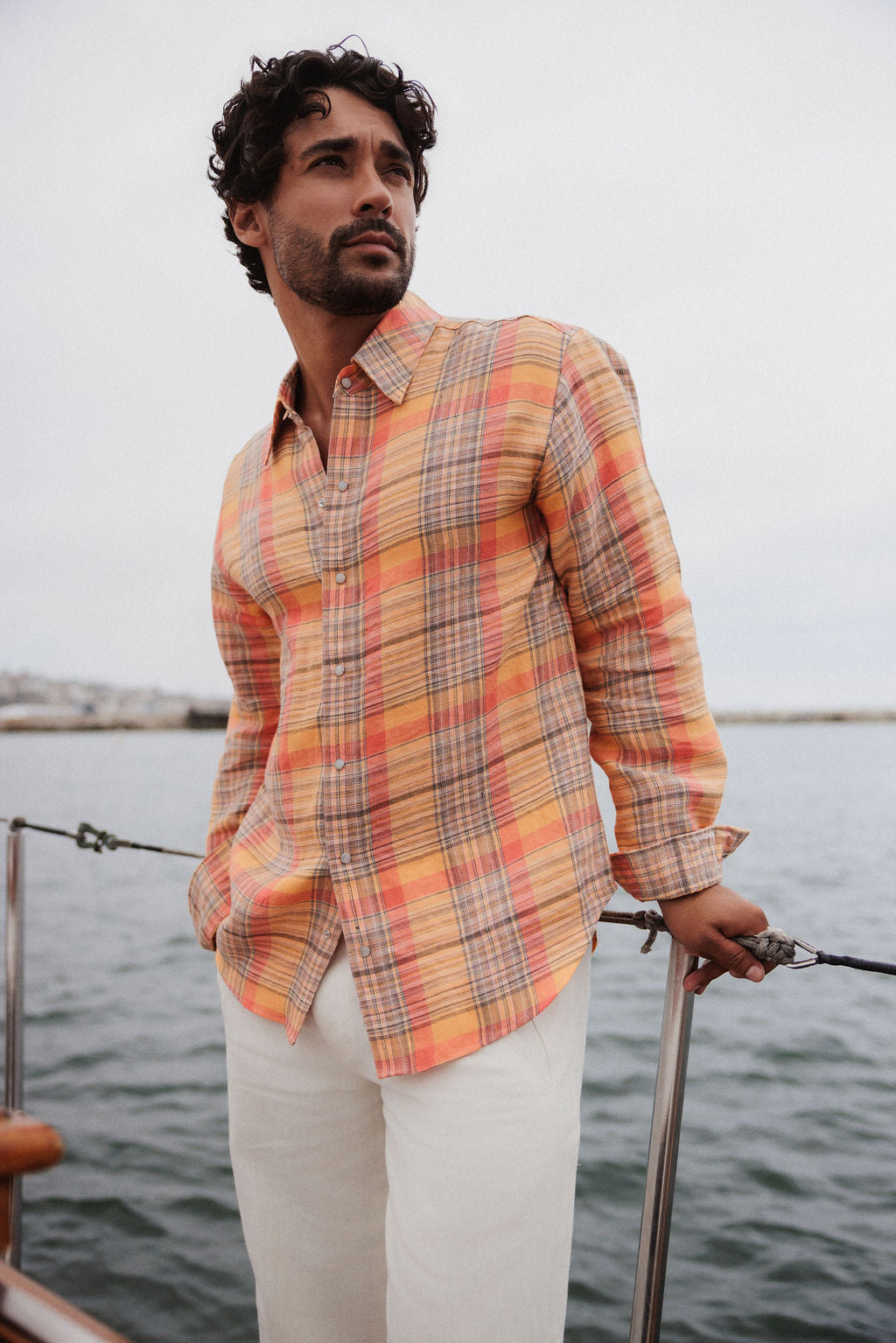 Twilight Plaid Linen Shirt