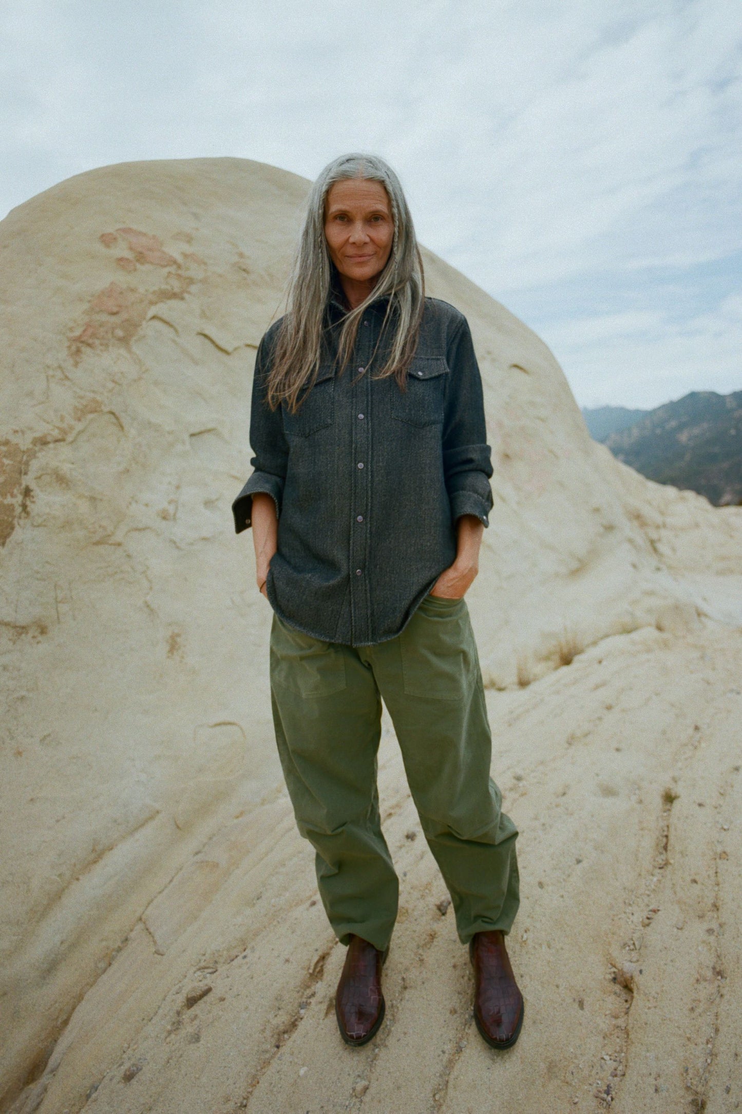 Black Denim Cashmere Shirt