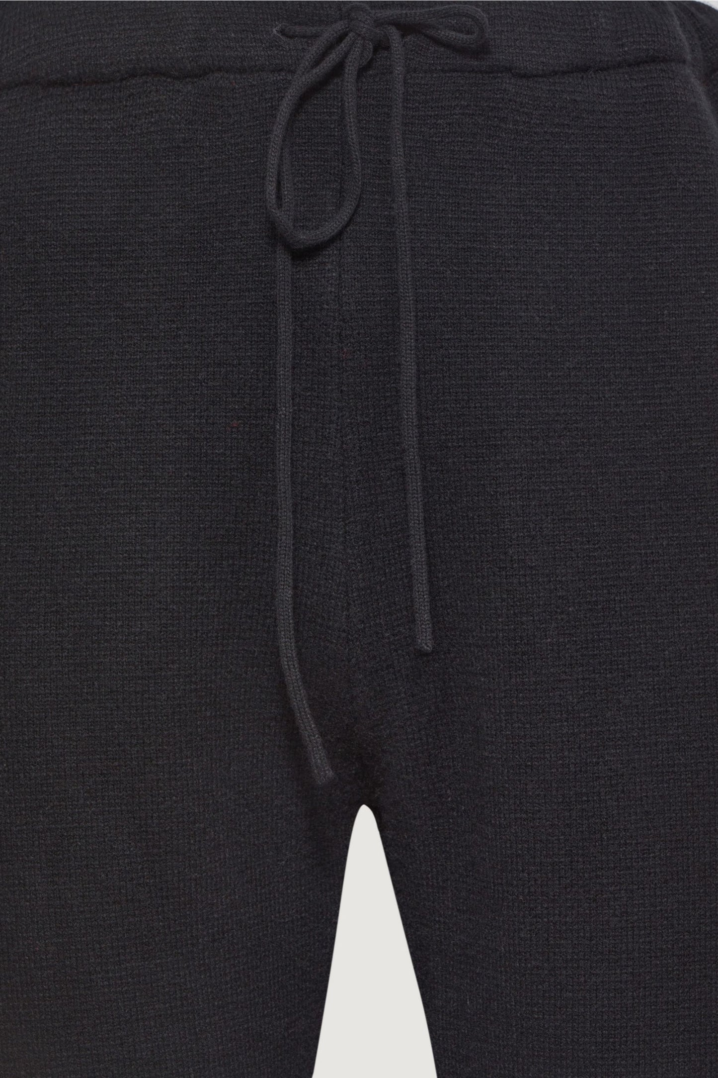 Black Solid Cashmere Pants