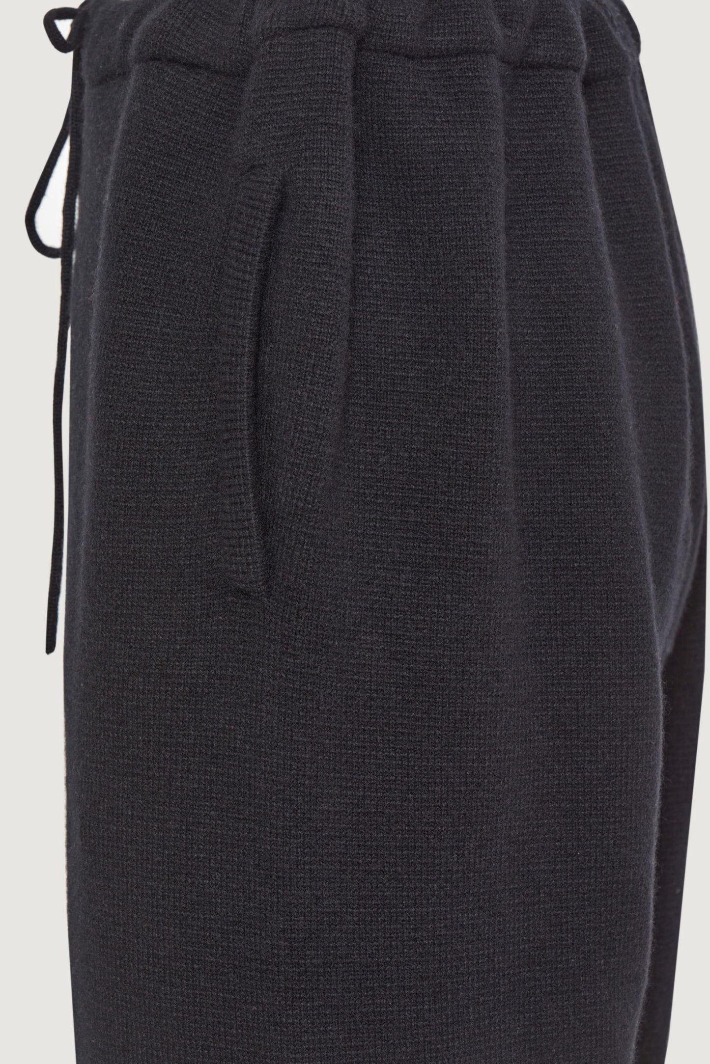 Black Solid Cashmere Pants