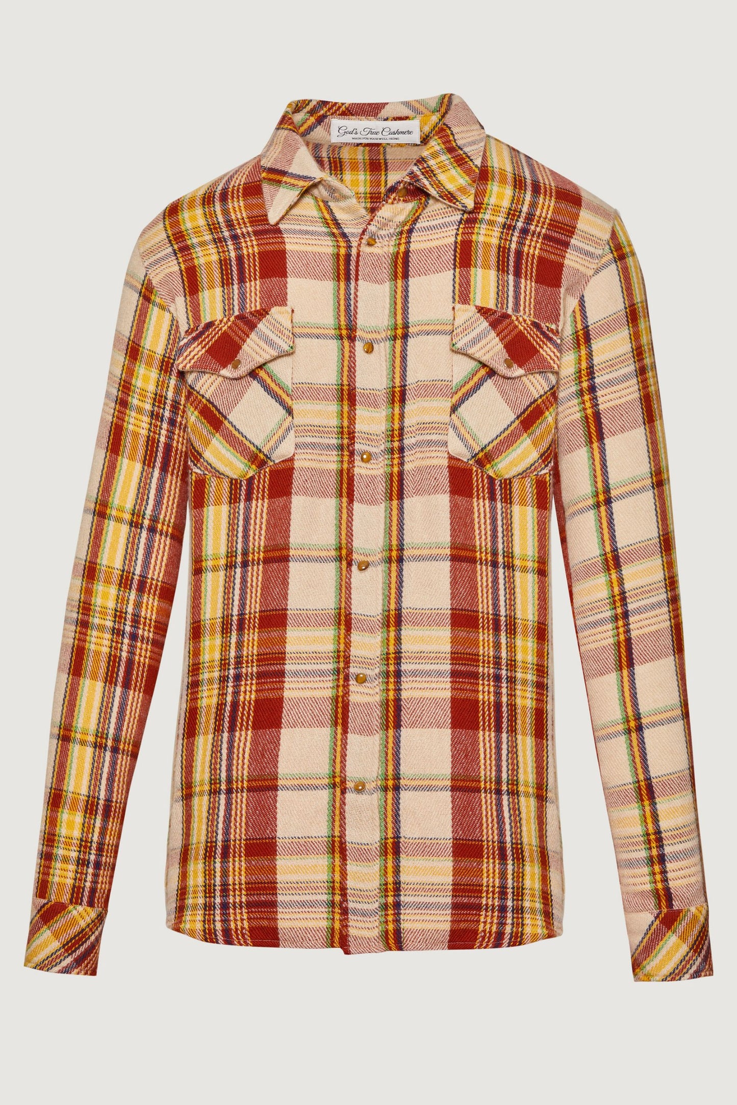 Cinnamon Tartan Cashmere Shirt