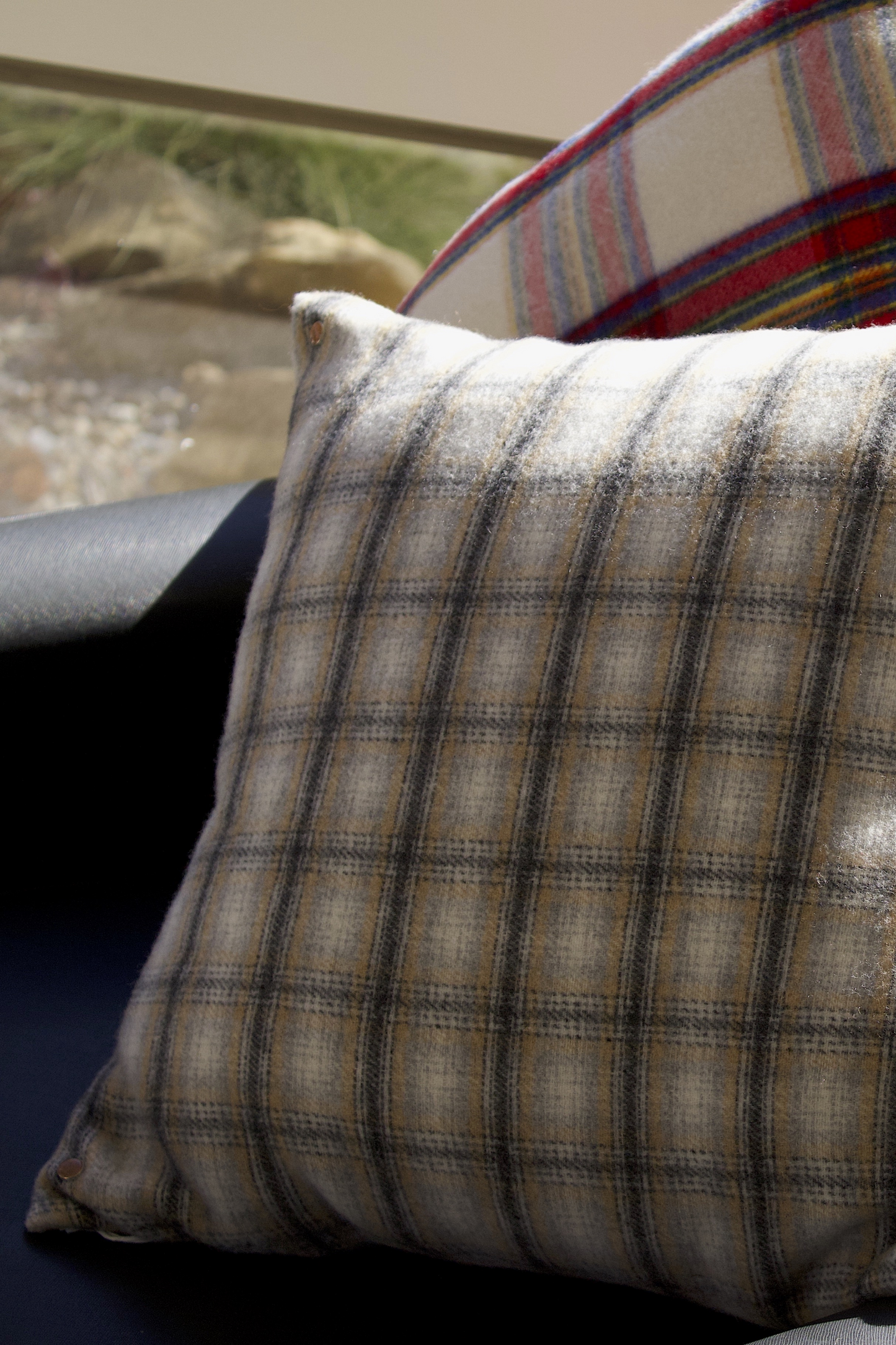 Elegant Neutral Tartan Pillow