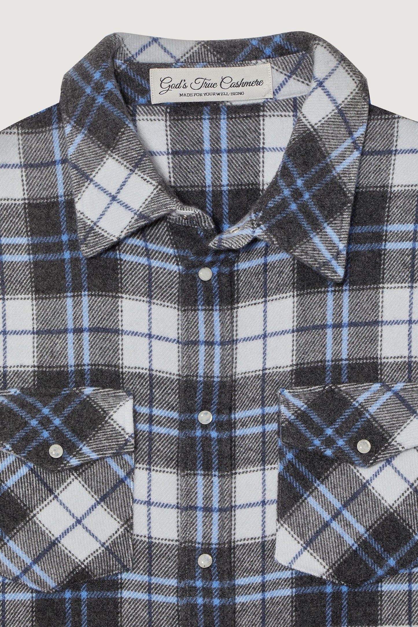 Pewter Tartan Cashmere Shirt