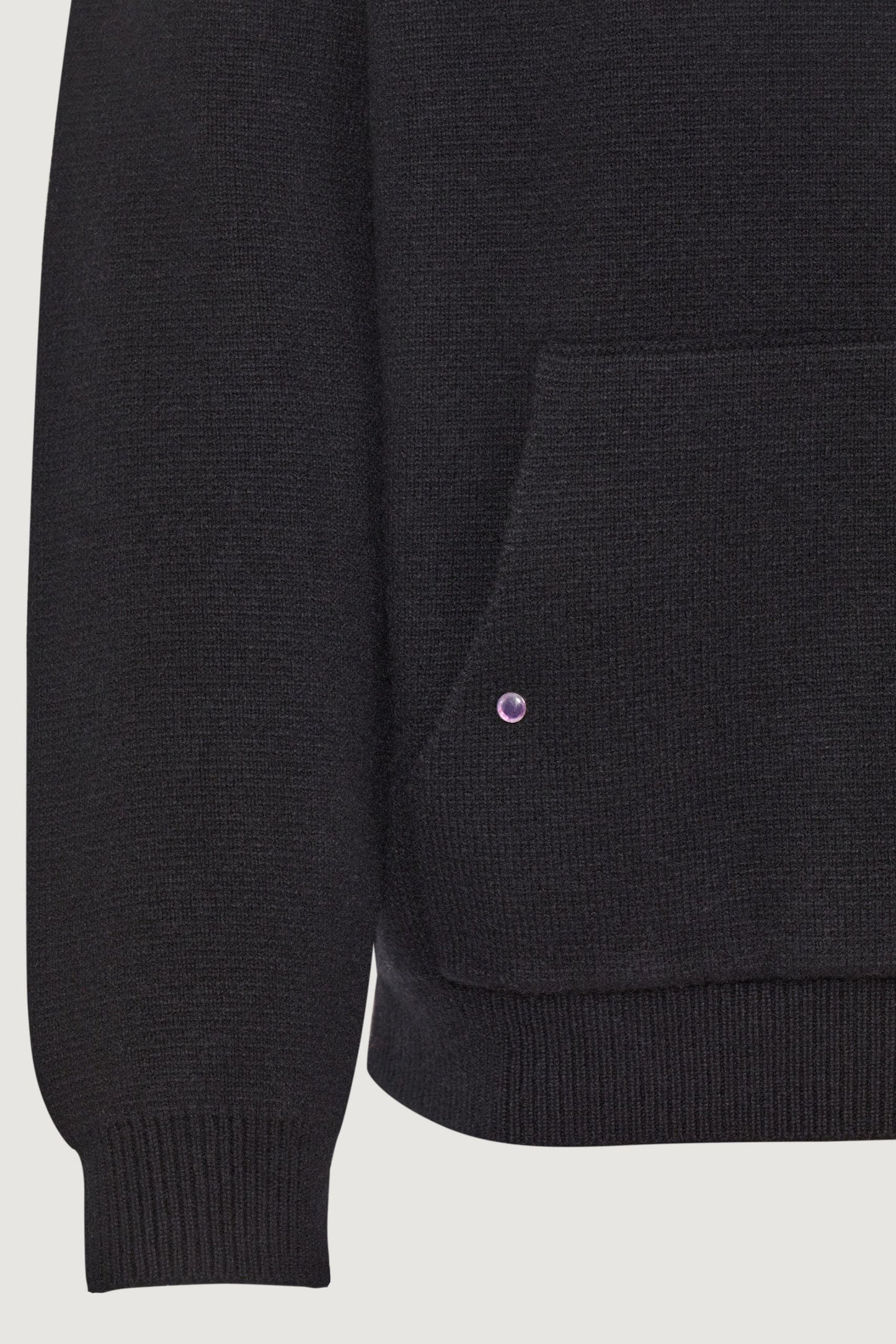 Black Solid Cashmere Hoodie