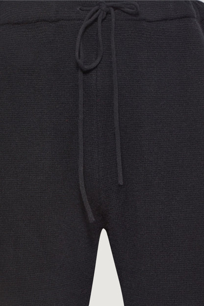 Black Solid Cashmere Pants