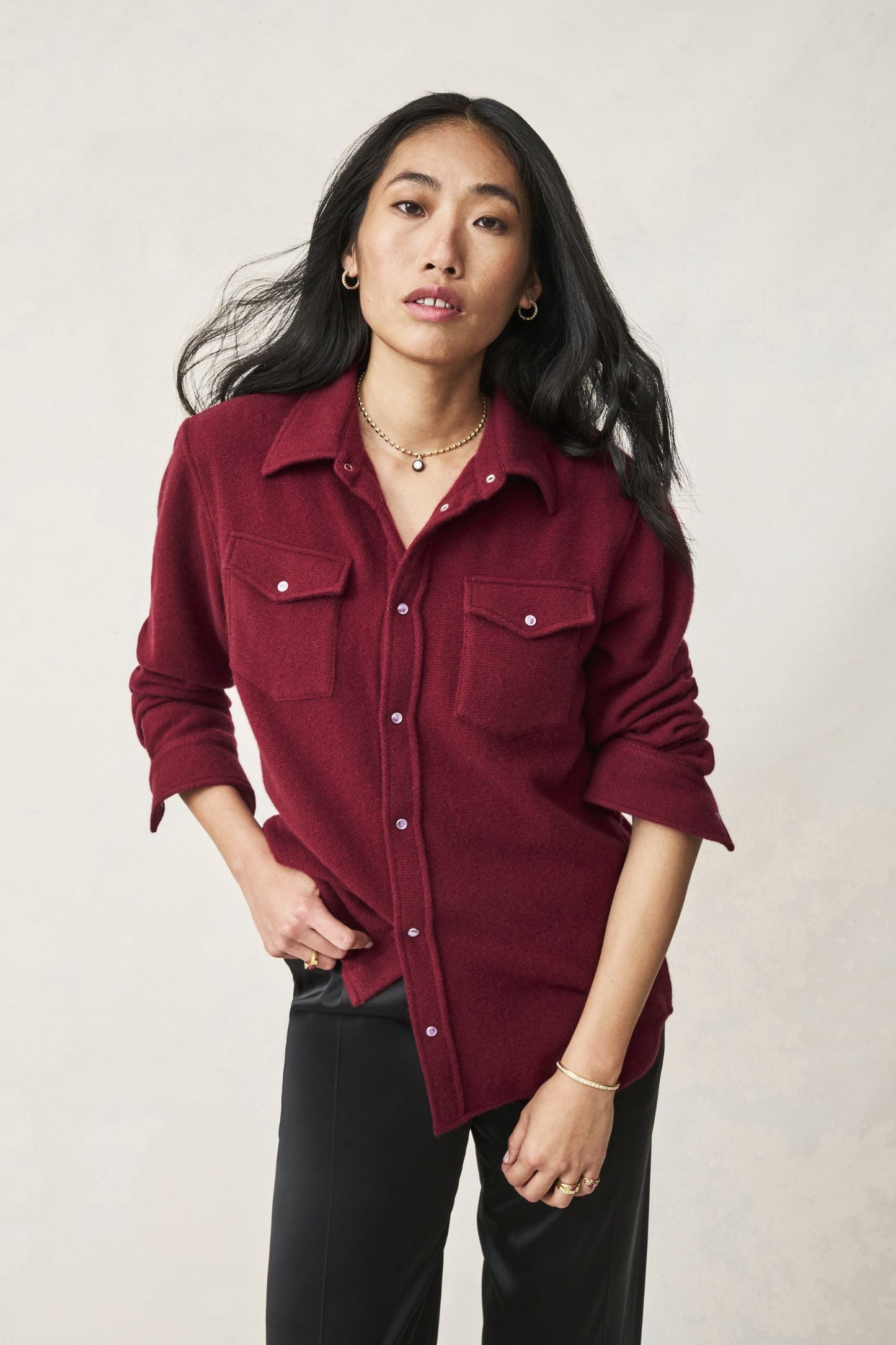 Bordeaux Cashmere Shirt