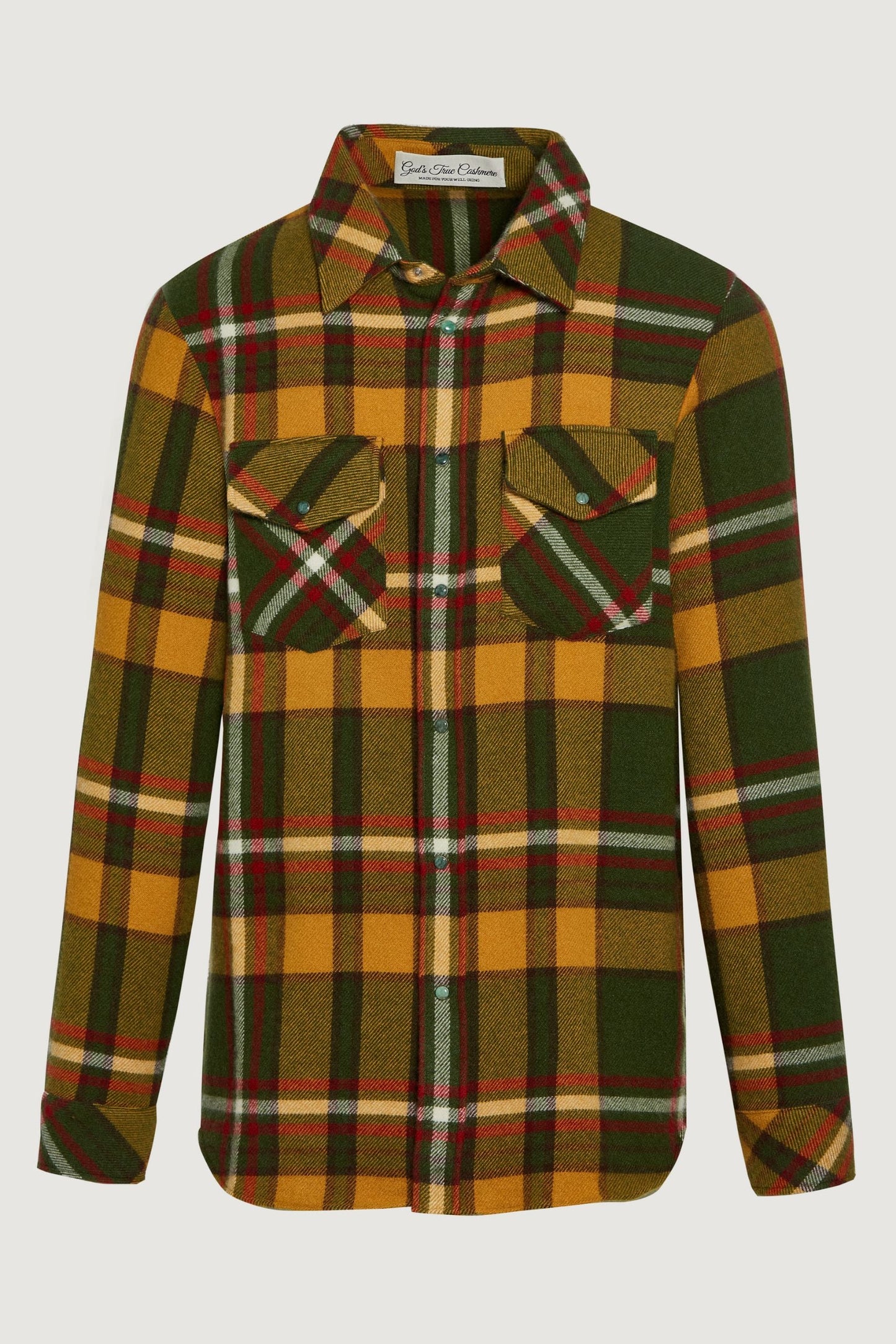 Hunter Green Tartan Cashmere Shirt