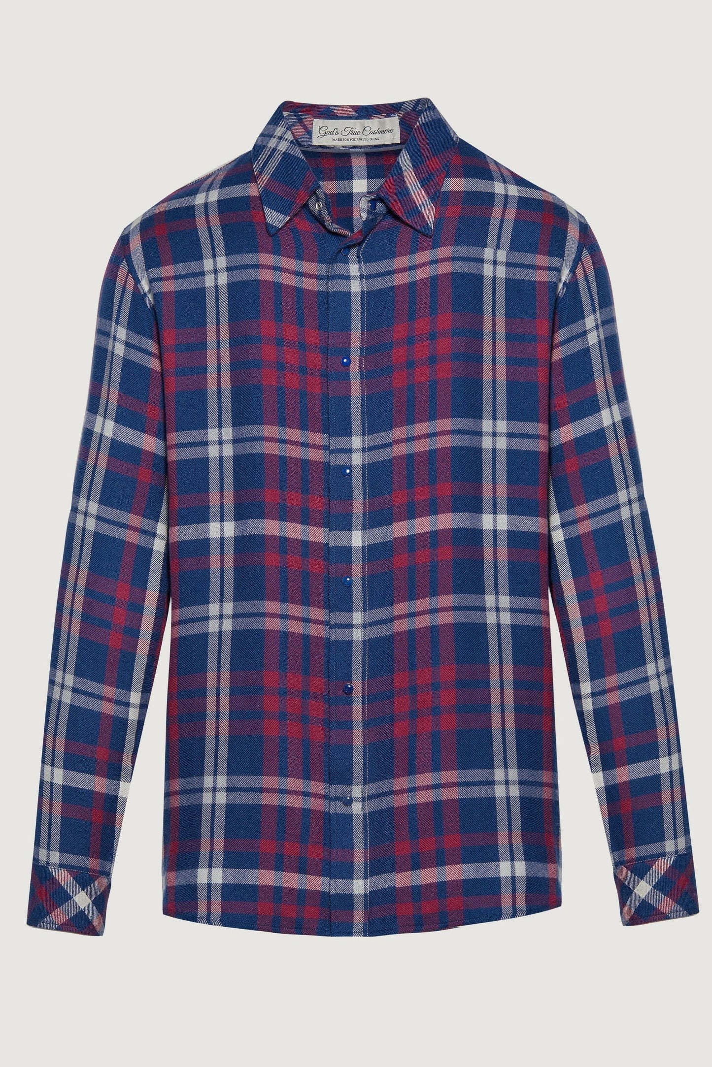 Navy Orchid Tartan Cashmere Shirt