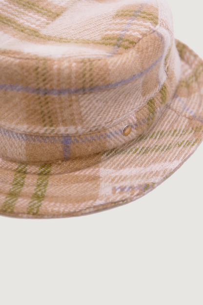 Patchwork Tartan Cashmere Bucket Hat