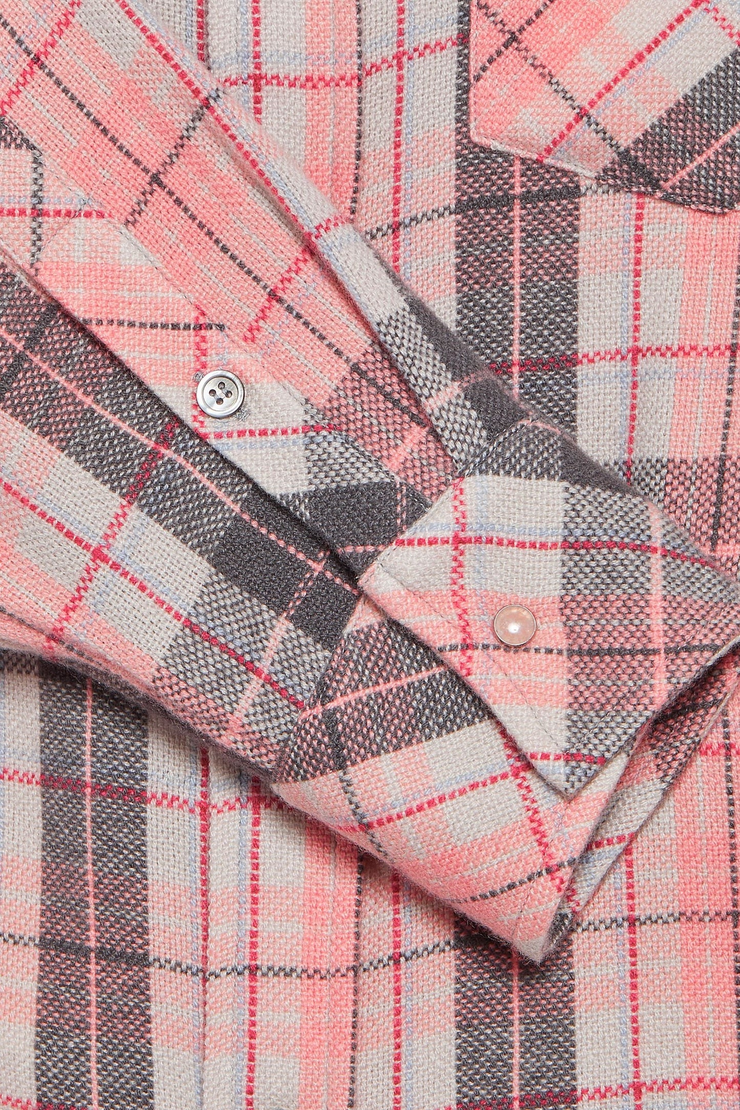 Pink Grey Tartan Cashmere Shirt