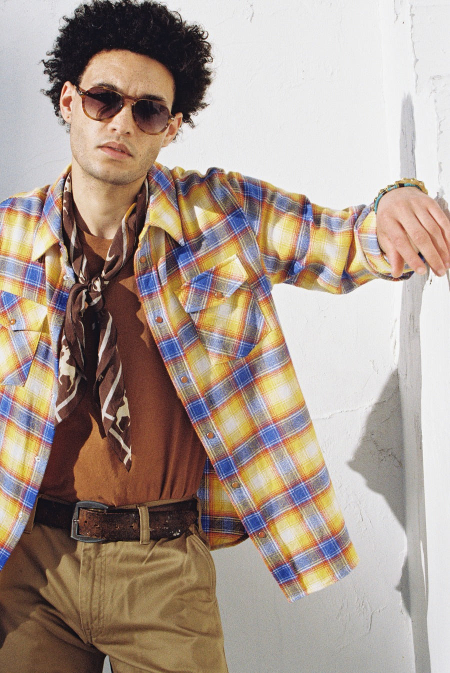 Canyon Sunrise Tartan Cashmere Shirt
