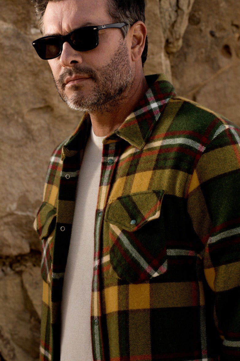 Hunter Green Tartan Cashmere Shirt