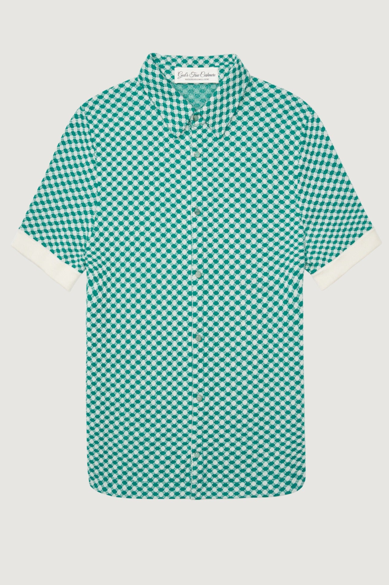 Emerald Dot Cashmere Boat Shirt