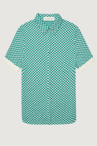 Emerald Dot Cashmere Boat Shirt
