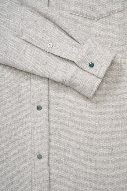 Pearl Grey Melange Cashmere Shirt