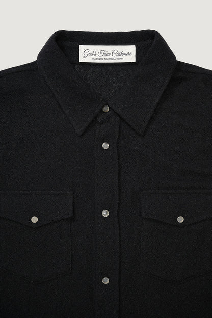 Black Gauze Cashmere Shirt