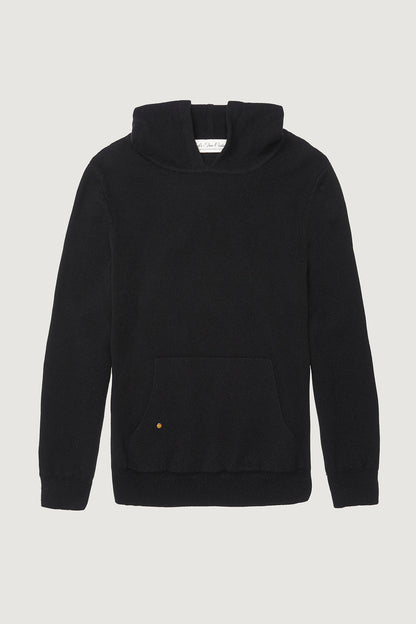 Black Milano Cashmere Knit Hoodie