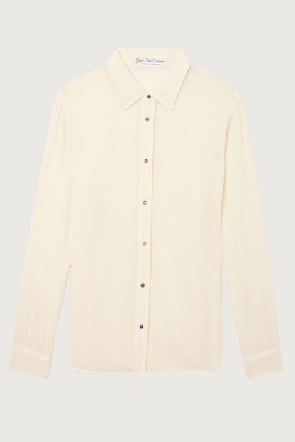Ivory Gauze Cashmere Shirt