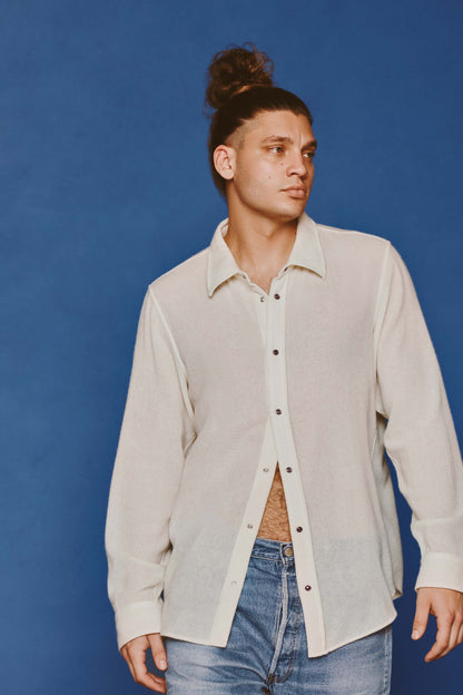Ivory Gauze Cashmere Shirt