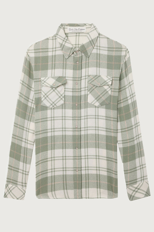 Sage Tartan Cashmere Shirt