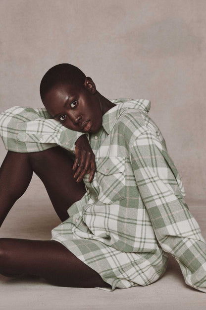 Sage Tartan Cashmere Shirt