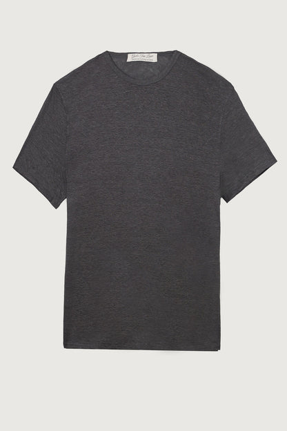 Charcoal Knit Linen T-Shirt