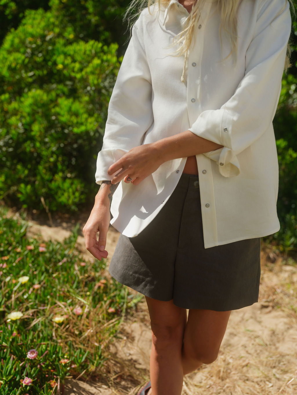 Charcoal Linen Short
