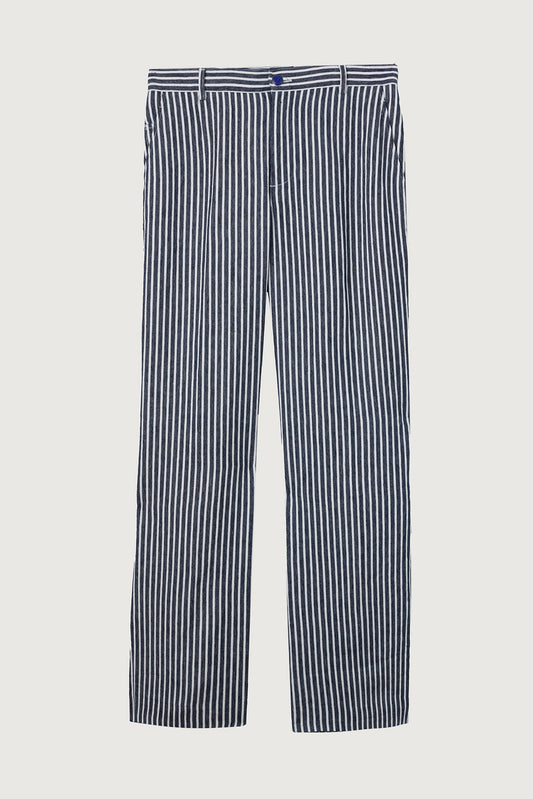 Navy Stripe Linen Pant