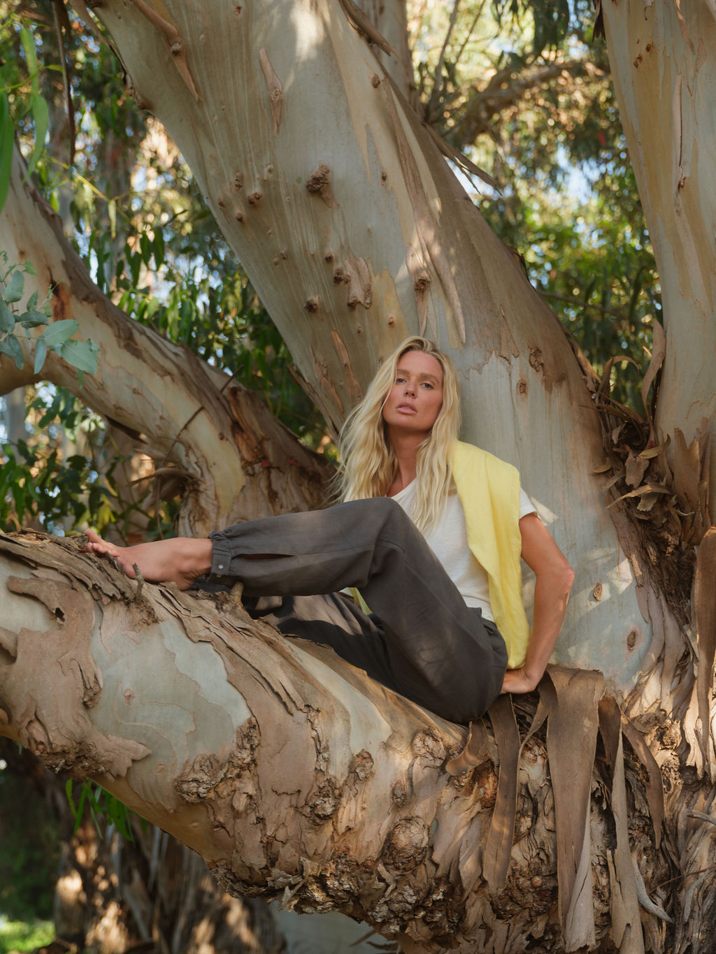 Charcoal Linen Track Pant