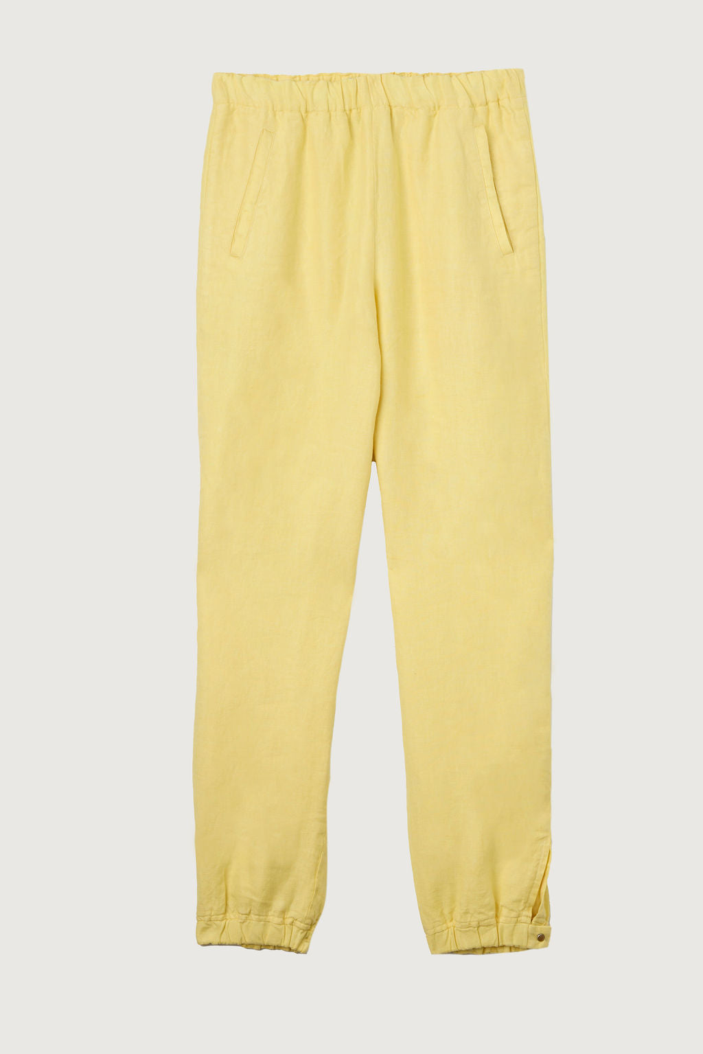 Butter Yellow Linen Track Pant