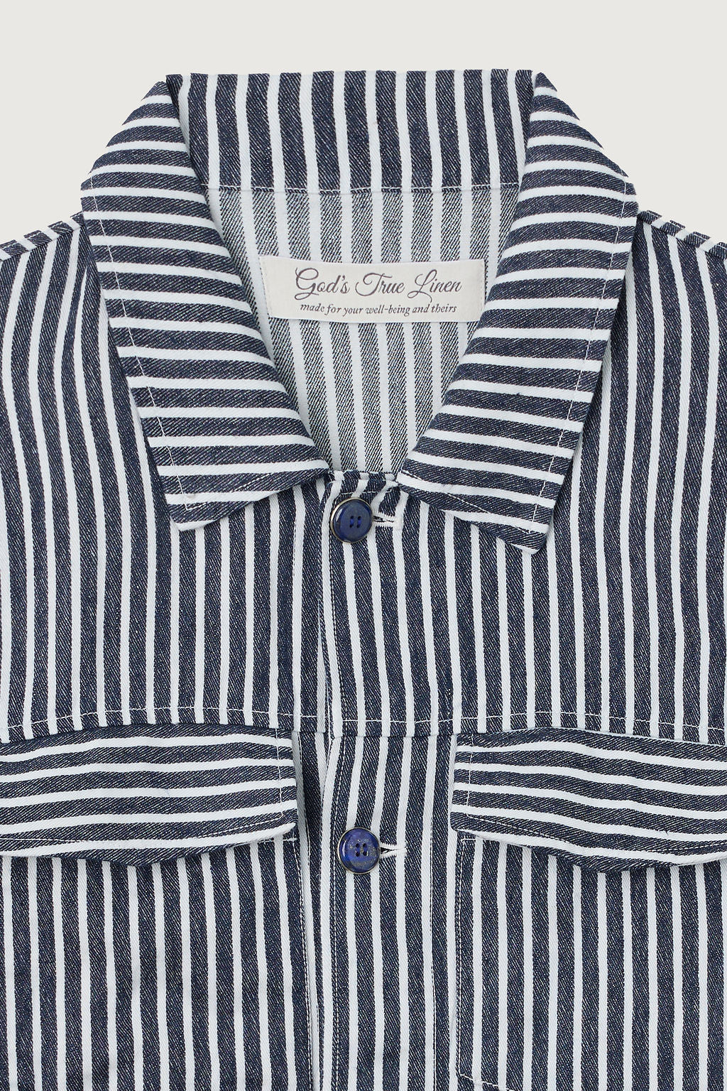Navy Stripe Linen Jacket