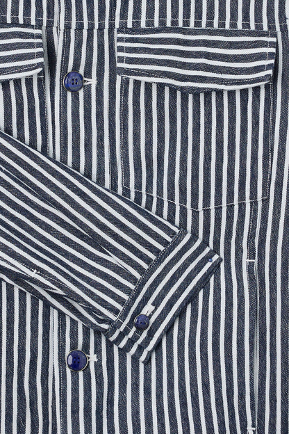 Navy Stripe Linen Jacket