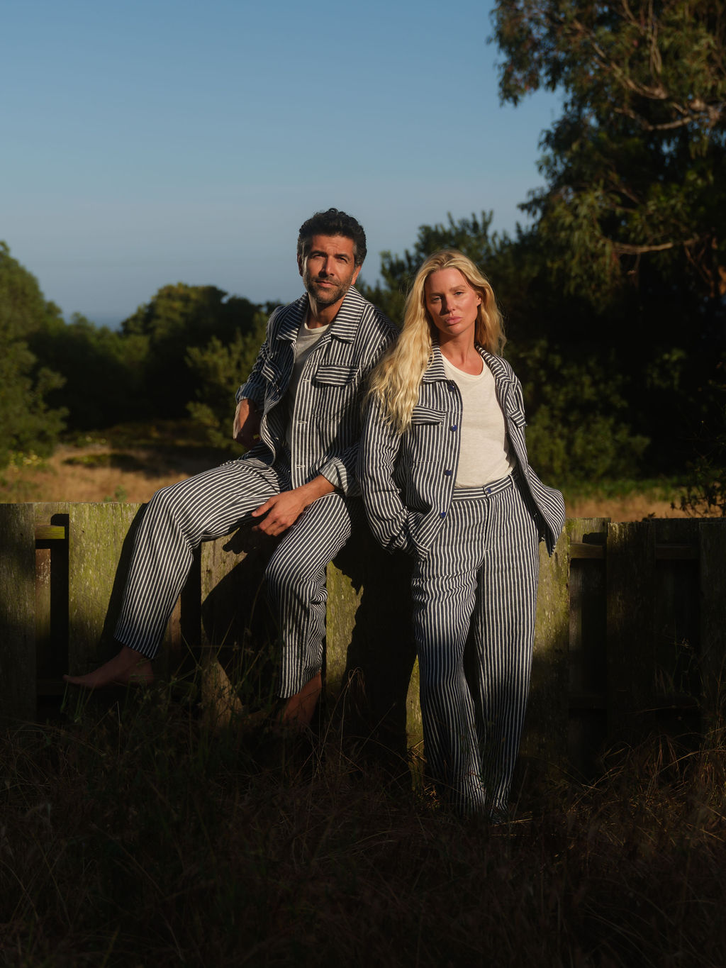 Navy Stripe Linen Jacket