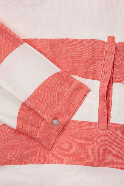 Tomato Stripe Linen Anorak