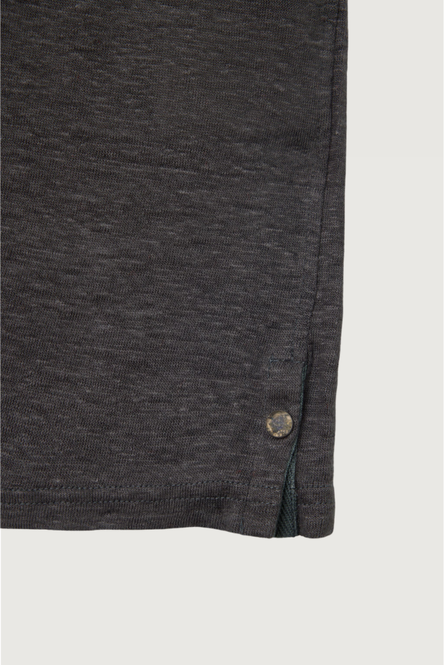 Charcoal Knit Linen T-Shirt