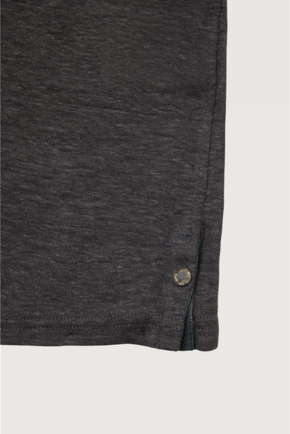 Charcoal Knit Linen T-Shirt