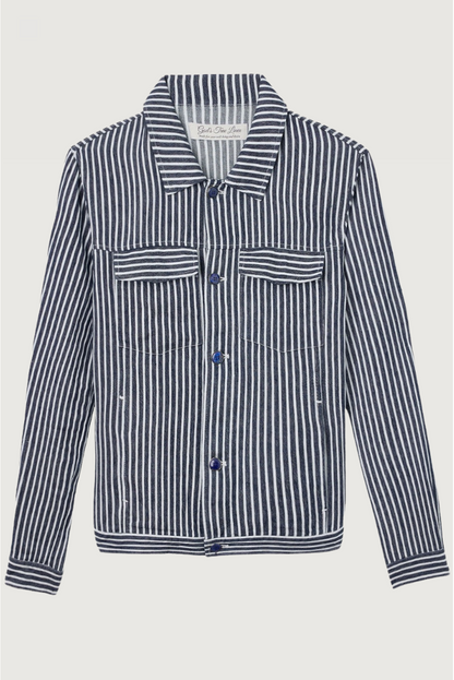Navy Stripe Linen Jacket