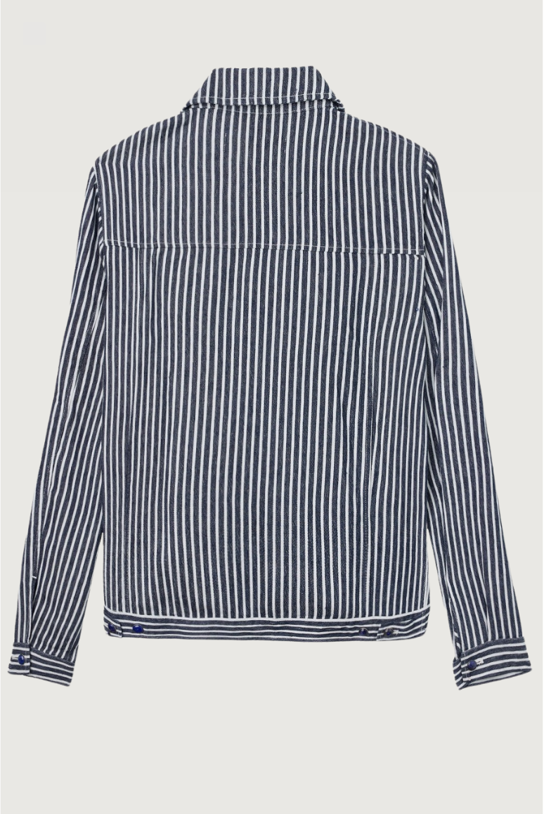 Navy Stripe Linen Jacket