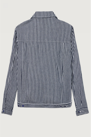 Navy Stripe Linen Jacket