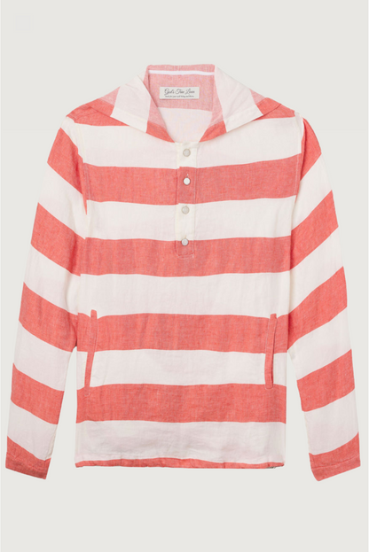 Tomato Stripe Linen Anorak