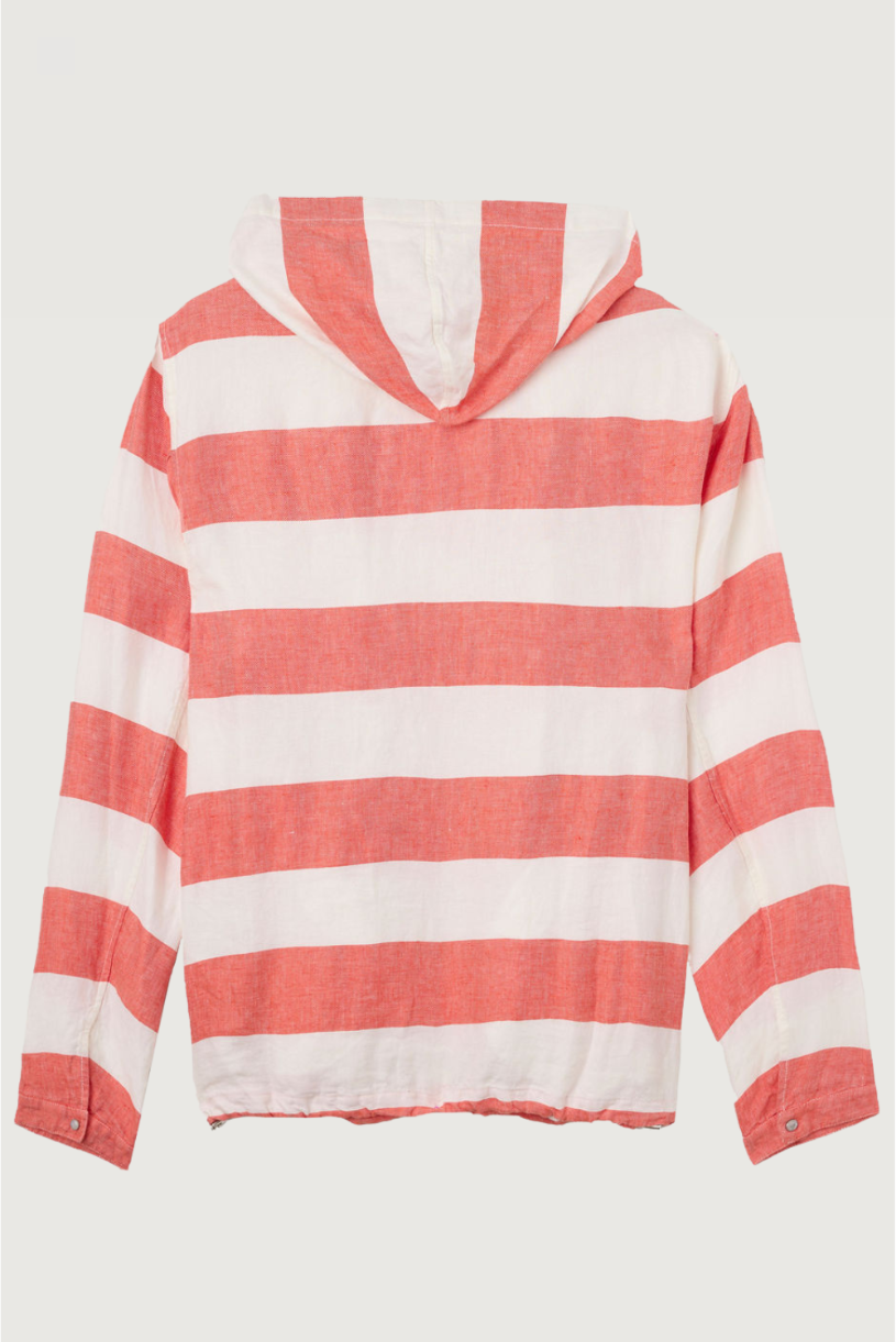 Tomato Stripe Linen Anorak