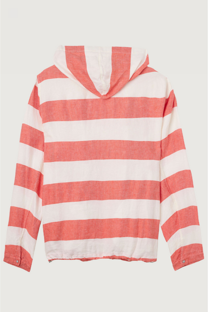 Tomato Stripe Linen Anorak