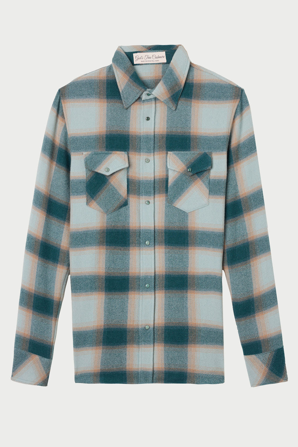 Avocado Shadow Plaid Cashmere Shirt