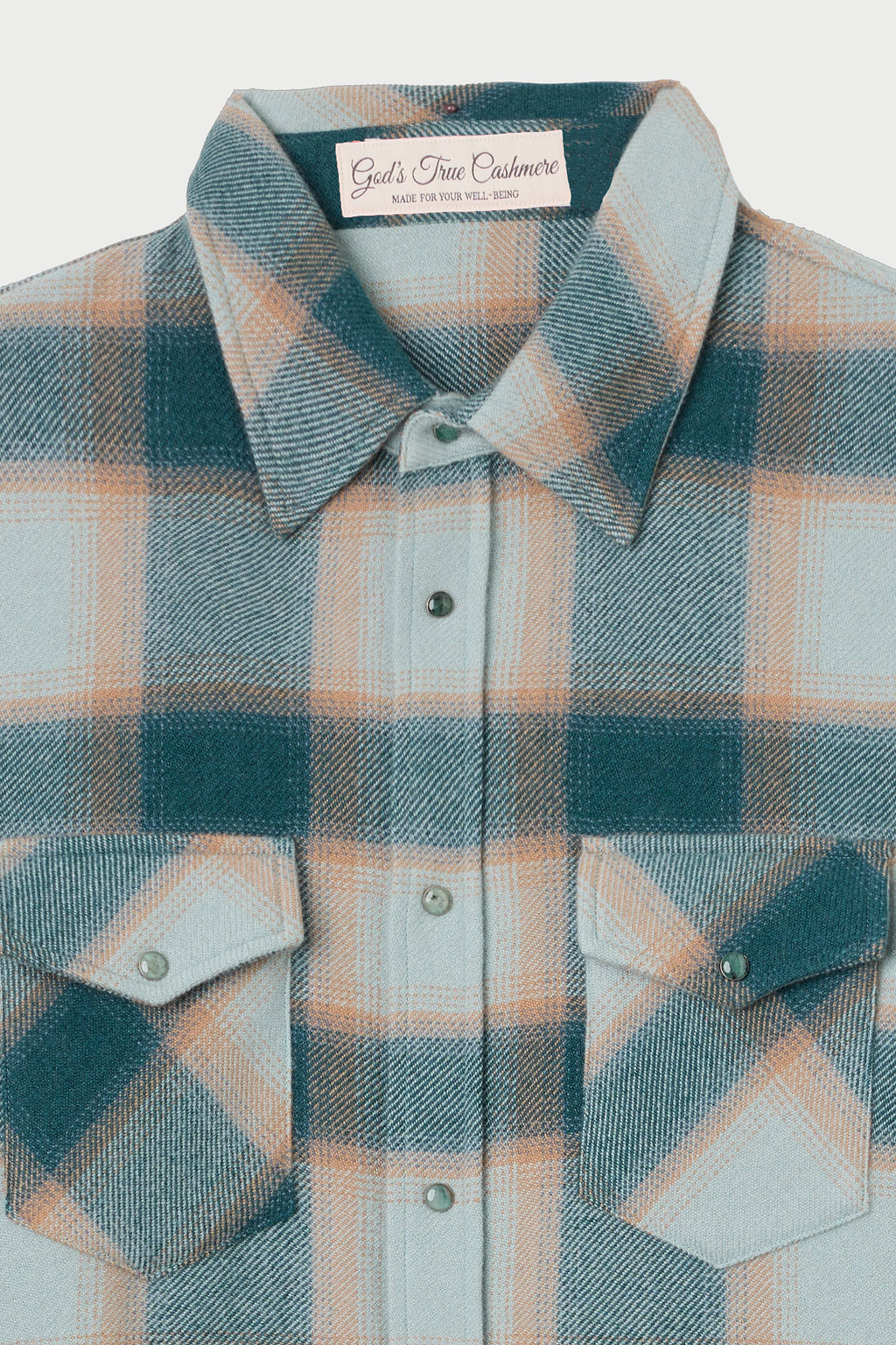 Avocado Shadow Plaid Cashmere Shirt