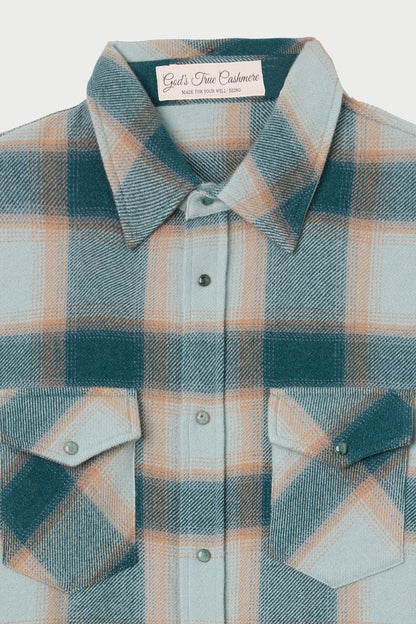 Avocado Shadow Plaid Cashmere Shirt