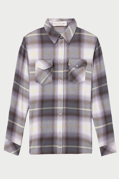 Pewter Shadow Plaid Cashmere Shirt