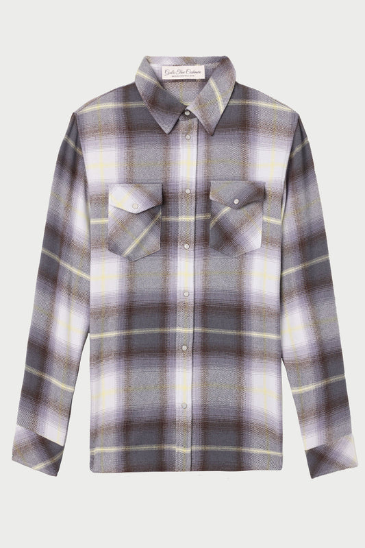 Pewter Shadow Plaid Cashmere Shirt
